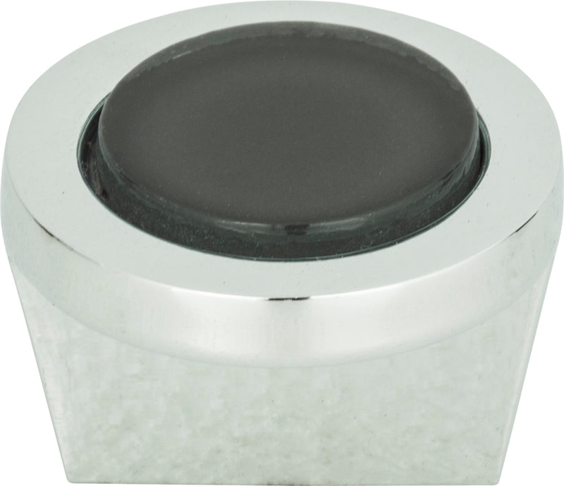 Spa Black Round Knob 1 1/4 Inch Polished Chrome