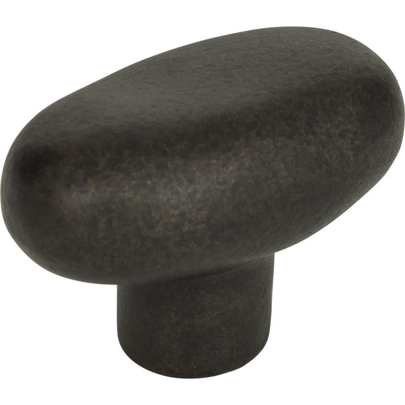 Distressed Oval Knob 1 11/16 Inch Oil Rubbed Bronze