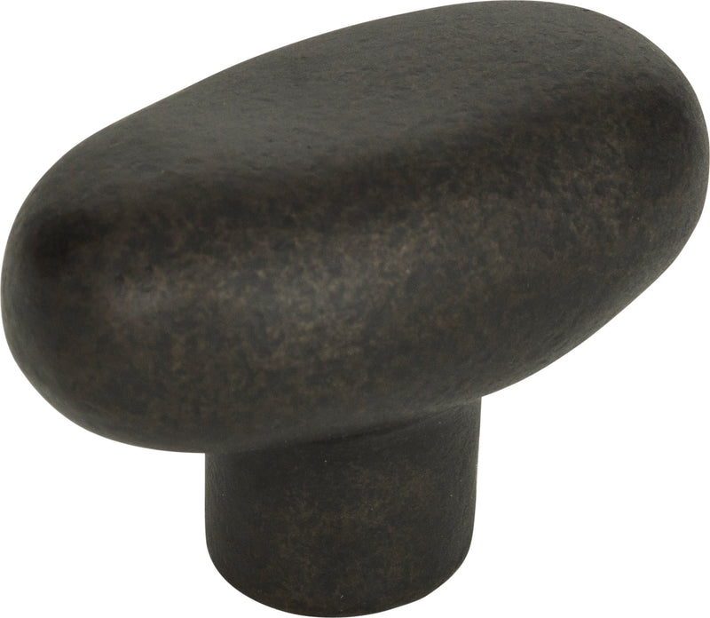 Distressed Oval Knob 1 11/16 Inch Oil Rubbed Bronze