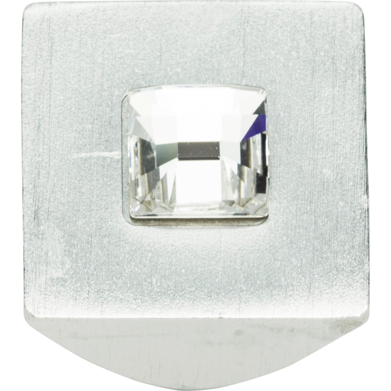 Crystal Square Knob 1 Inch Matte Chrome