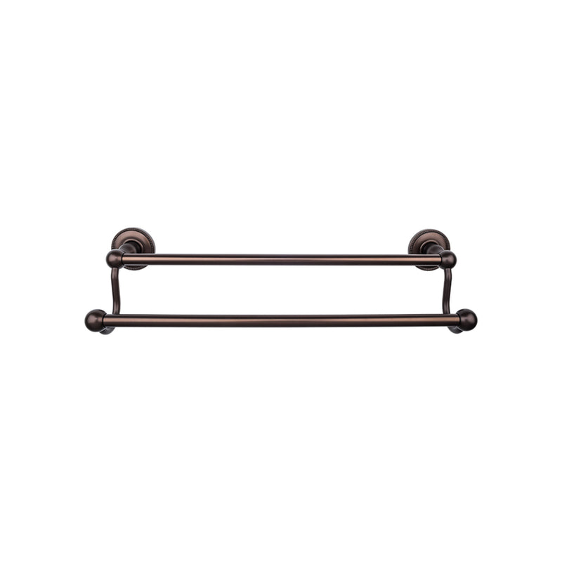 Edwardian Bath Towel Bar 30 In. Double - Beaded Bplate Oil Rubbed Bronze