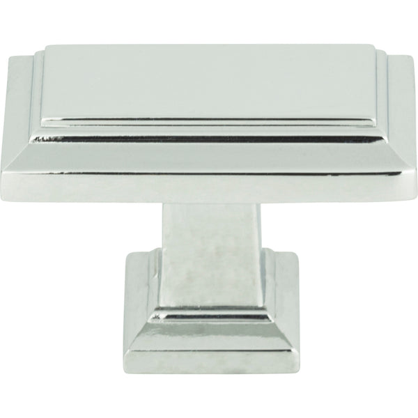 Sutton Place Rectangle Knob 1 7/16 Inch Polished Chrome