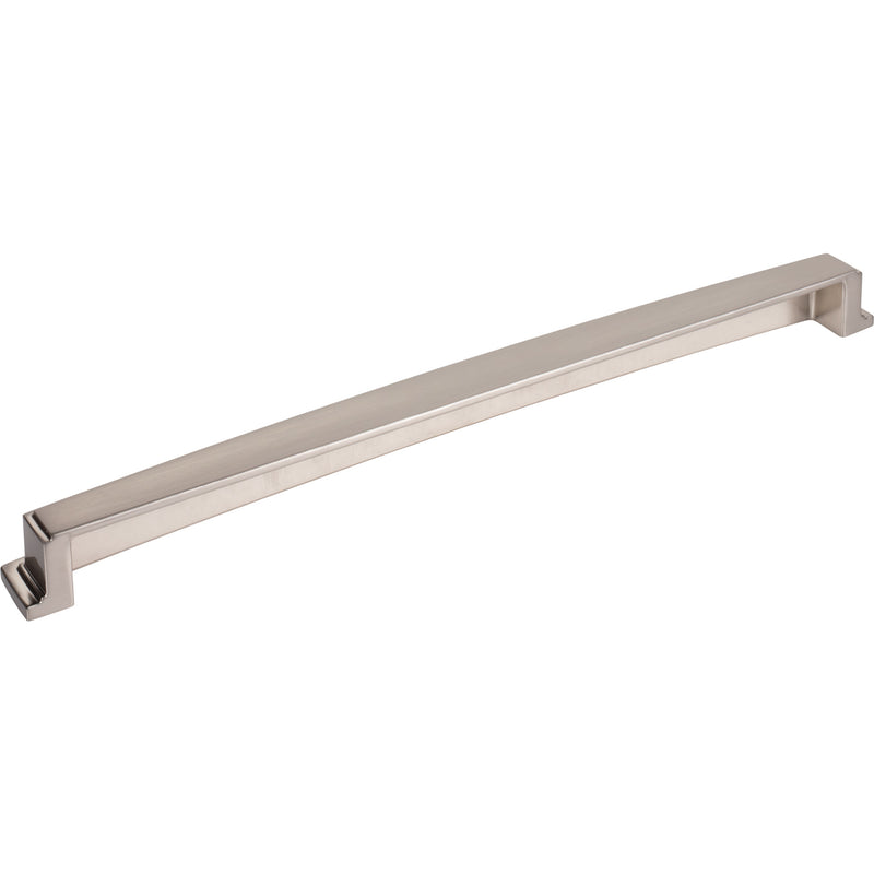 305 mm Center Satin Nickel Square-to-Center Square Renzo Cabinet Cup Pull