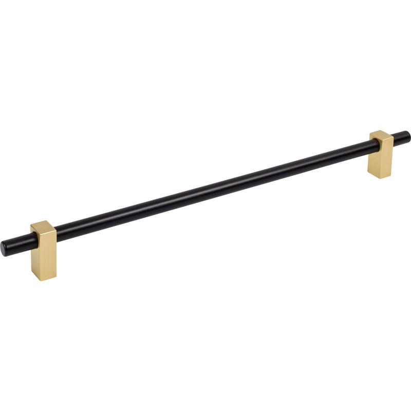 305 mm Center-to-Center Matte Black with Brushed Gold Larkin Cabinet Bar Pull