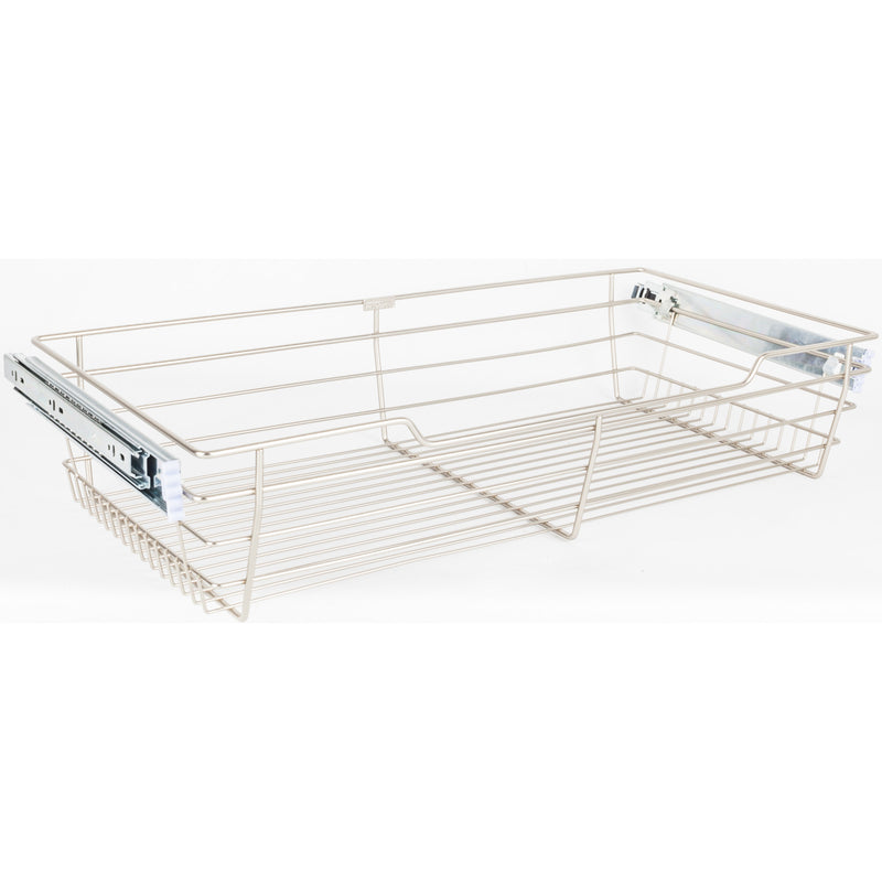 Satin Nickel Closet Pullout Basket with Slides 14"D x 23"W x 6"H
