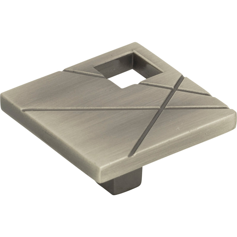 Modernist Right Square Knob 1 1/2 Inch Brushed Nickel