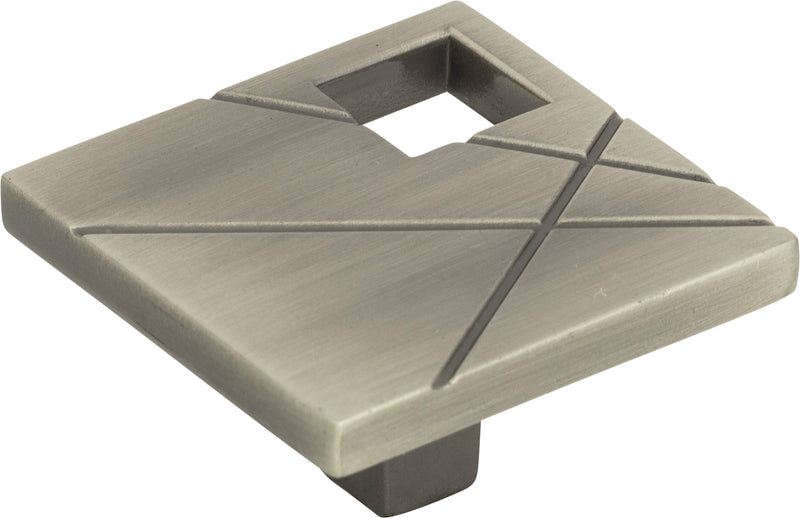 Modernist Right Square Knob 1 1/2 Inch Brushed Nickel