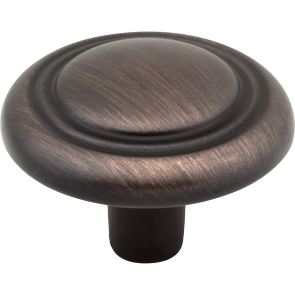 1-1/4" Diameter Brushed Oil Rubbed Bronze Button Vienna Cabinet Mushroom Knob