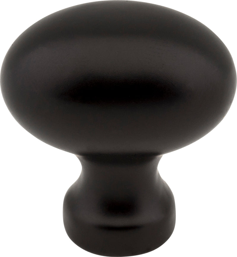 1-3/16" Overall Length Matte Black Football Bordeaux Cabinet Knob