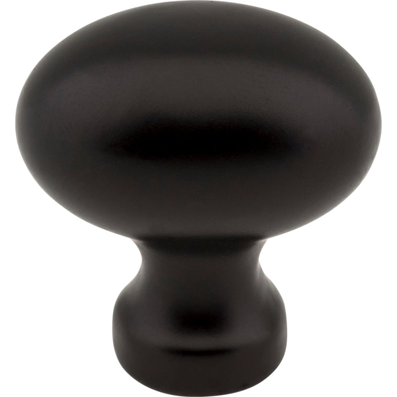 1-3/16" Overall Length Matte Black Football Bordeaux Cabinet Knob