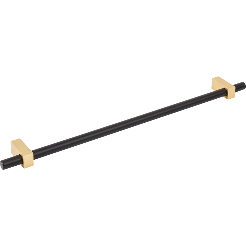 305 mm Center-to-Center Matte Black with Brushed Gold Larkin Cabinet Bar Pull