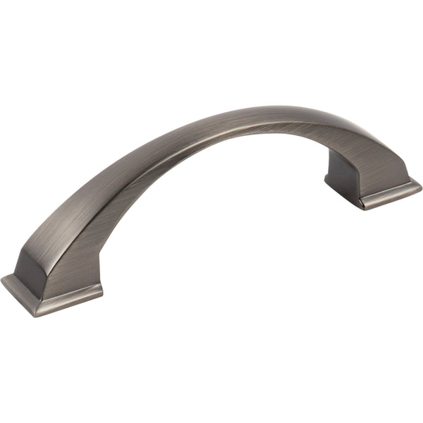 96 mm Center-to-Center Brushed Pewter Arched Roman Cabinet Pull