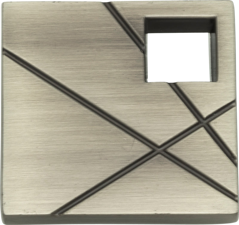 Modernist Right Square Knob 1 1/2 Inch Brushed Nickel