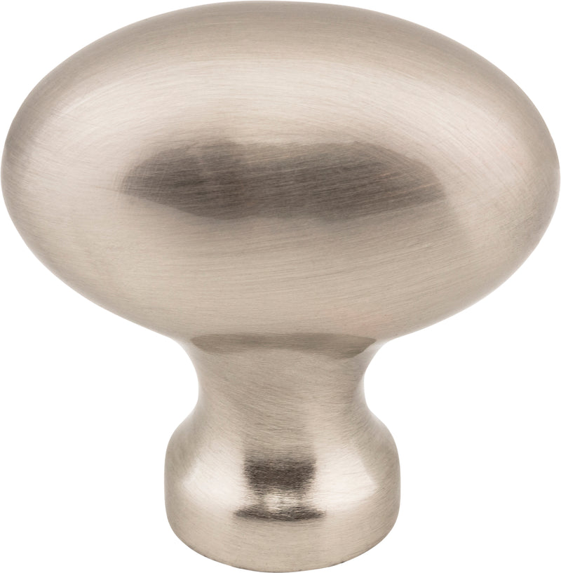 1-9/16" Overall Length Satin Nickel Football Lyon Cabinet Knob