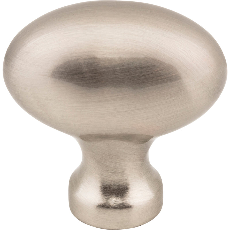 1-9/16" Overall Length Satin Nickel Football Lyon Cabinet Knob