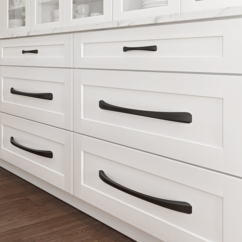 96 mm Center-to-Center Matte Black Wheeler Cabinet Pull