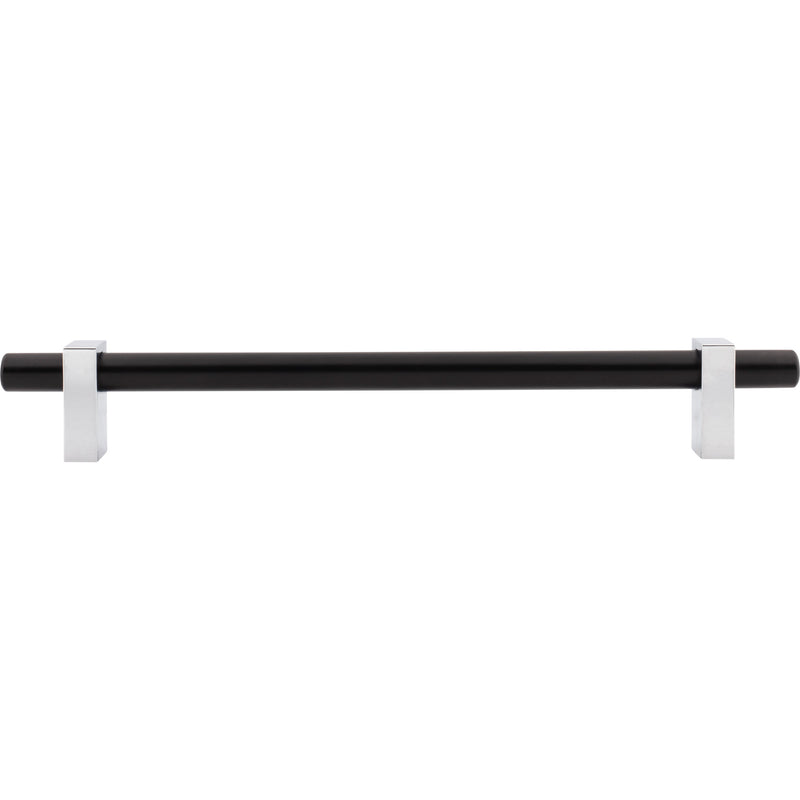 12" Center-to-Center Matte Black with Polished Chrome Larkin Appliance Handle