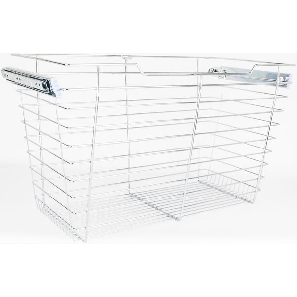 Chrome Closet Pullout Basket with Slides 16"D x 29"W x 17"H