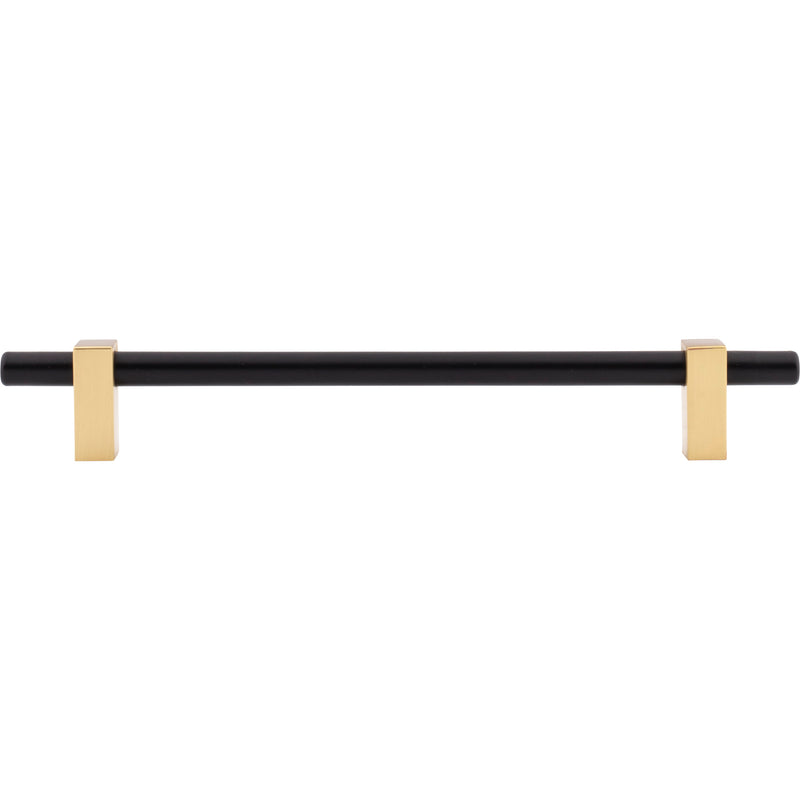 192 mm Center-to-Center Matte Black with Brushed Gold Larkin Cabinet Bar Pull