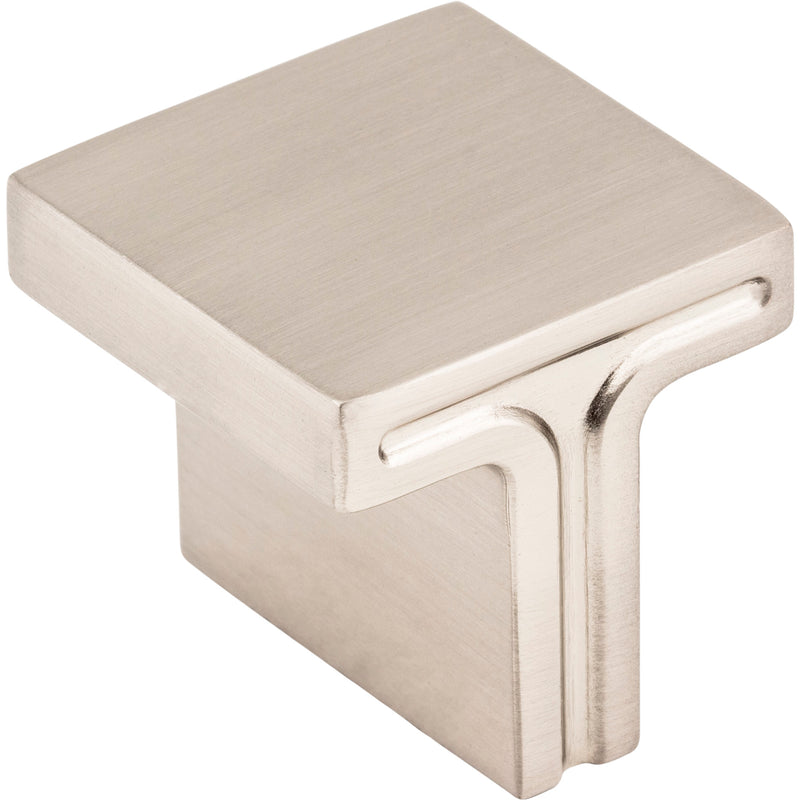 1-1/8" Overall Length Satin Nickel Square Anwick Cabinet Knob