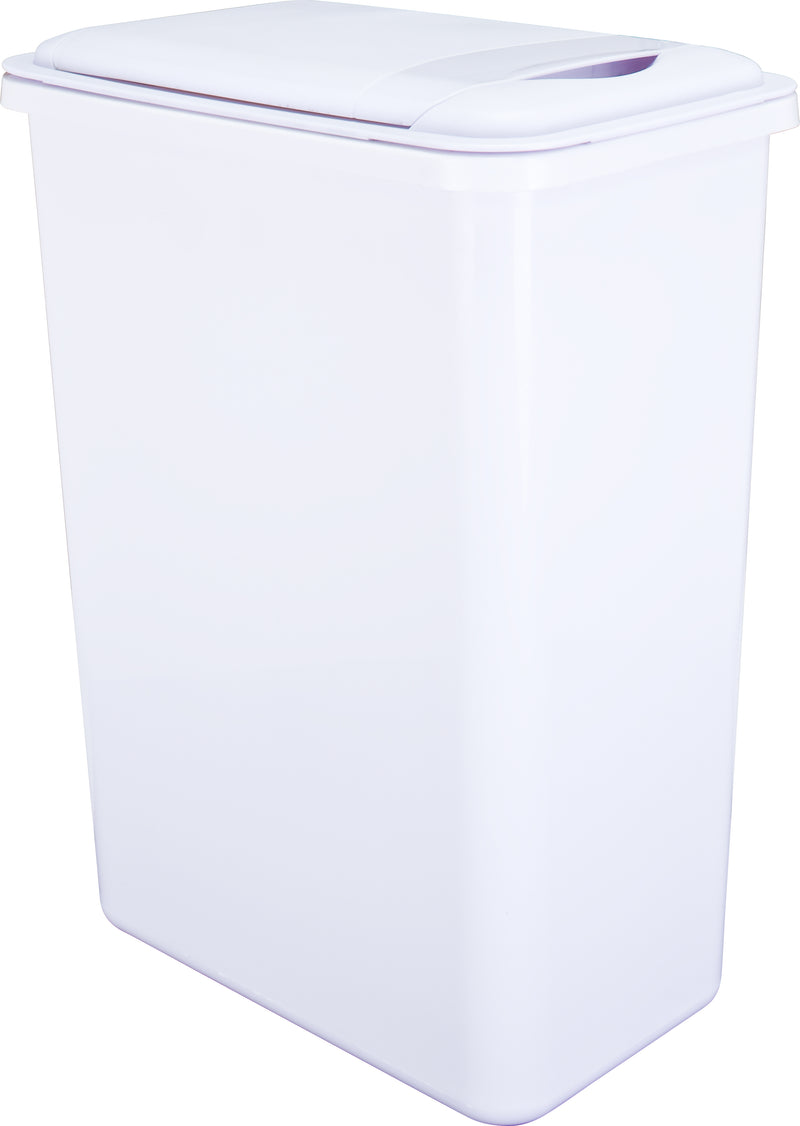 Box of 4 White 35 Quart Plastic Waste Containers