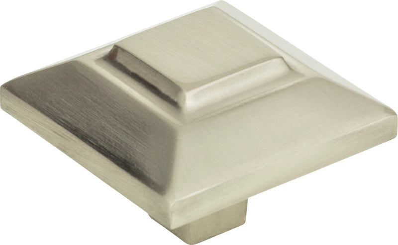 Trocadero Large Square Knob 1 1/2 Inch Brushed Nickel