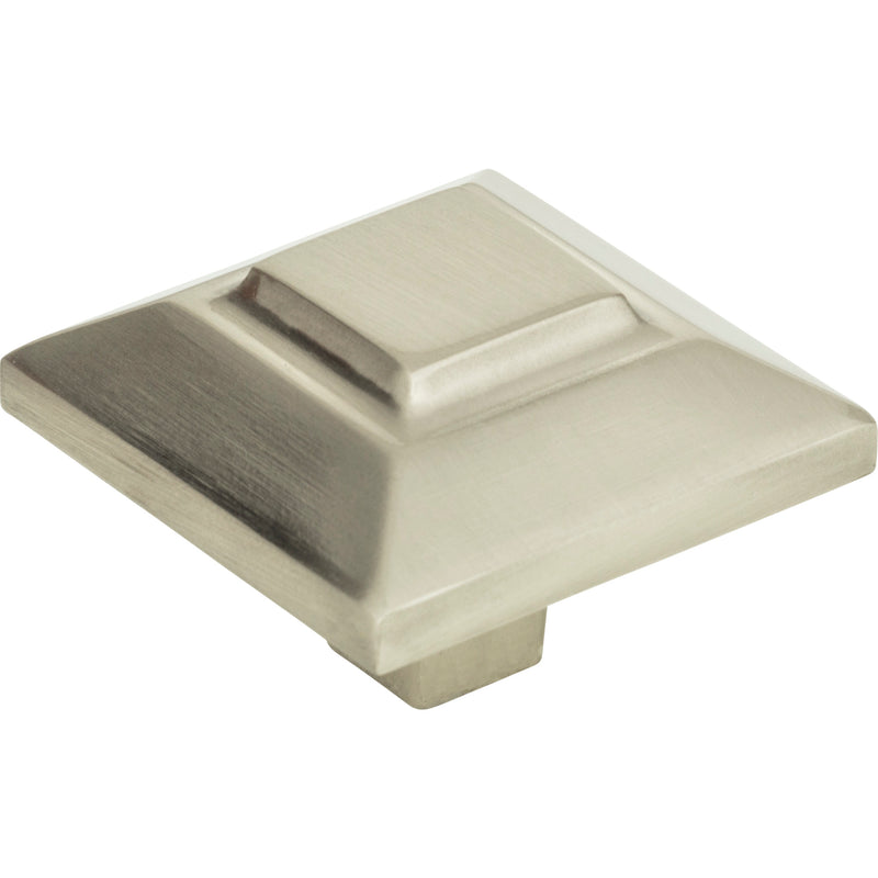 Trocadero Large Square Knob 1 1/2 Inch Brushed Nickel