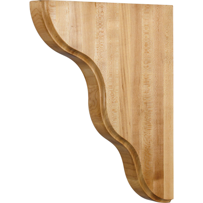 1-3/4" W x 10-1/2" D x 13-1/8" H Alder Smooth Contour Corbel