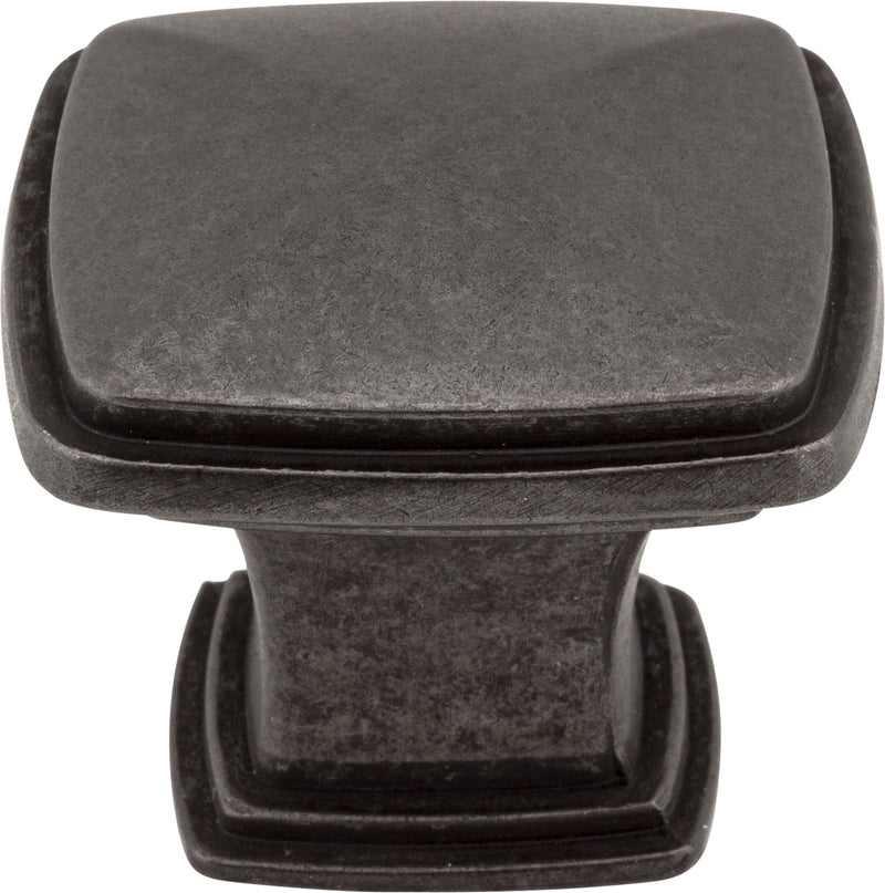 1-3/16" Overall Length Gun Metal Square Milan 1 Cabinet Knob