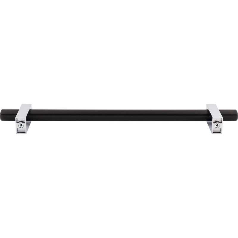 12" Center-to-Center Matte Black with Polished Chrome Larkin Appliance Handle