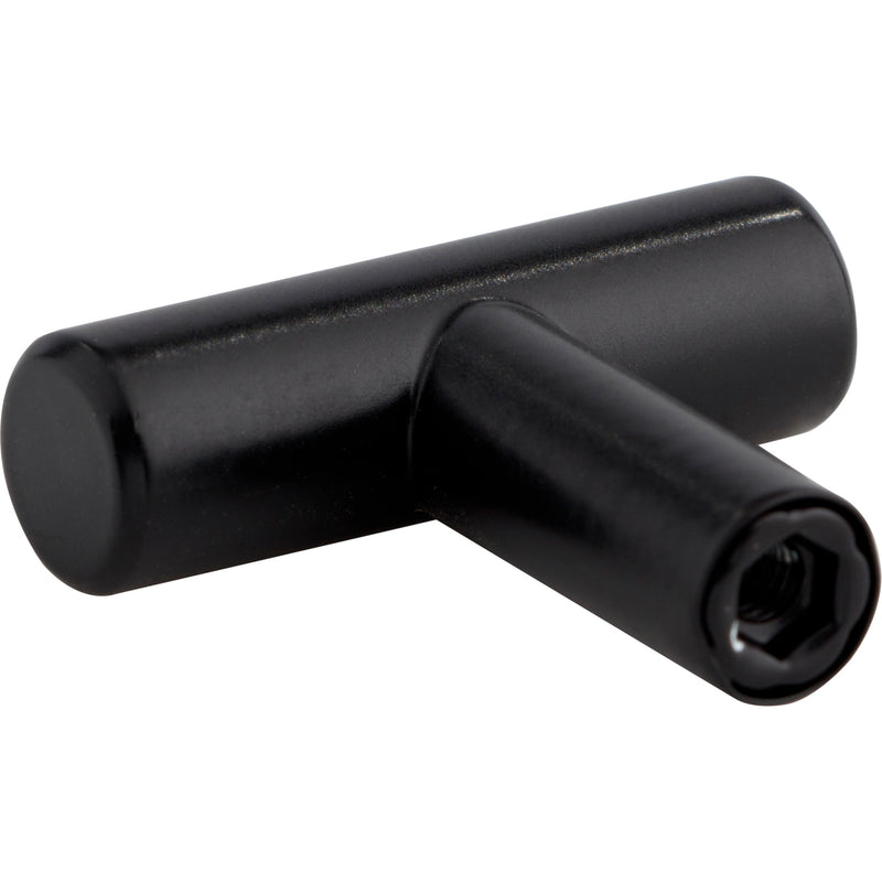 1-9/16" Overall Length Hollow Matte Black Stainless Steel Naples Cabinet "T" Knob