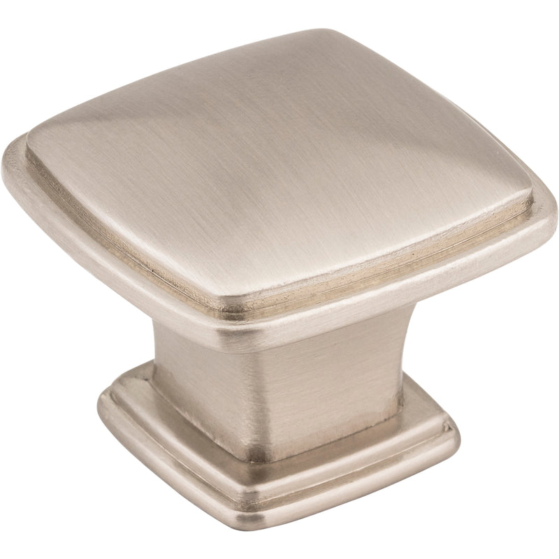 1-3/16" Overall Length Satin Nickel Square Milan 1 Cabinet Knob