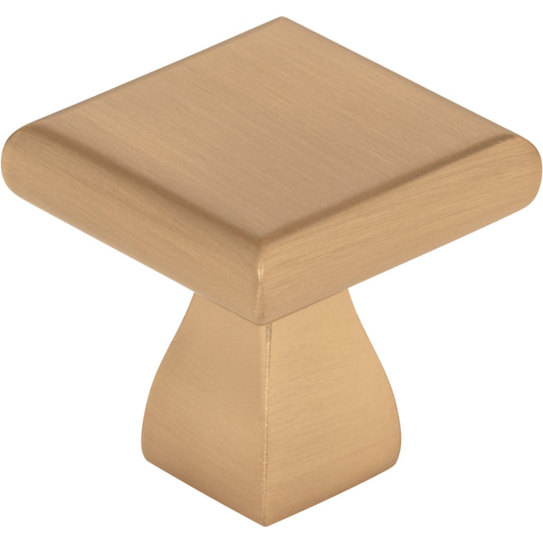 1" Overall Length Satin Bronze Square Hadly Cabinet Knob