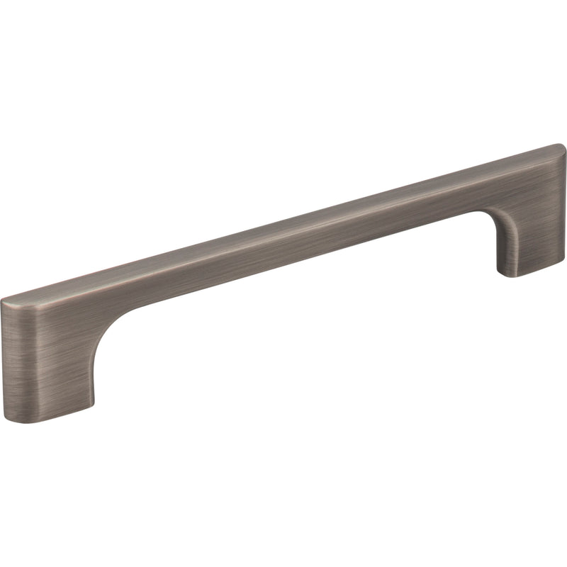 128 mm Center-to-Center Brushed Pewter Asymmetrical Leyton Cabinet Pull