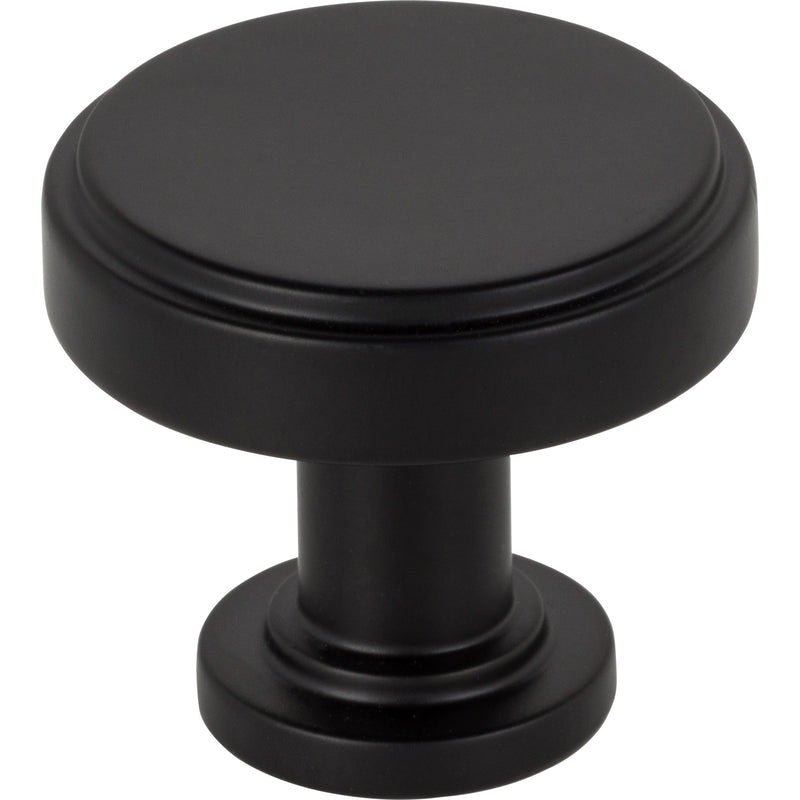 1-1/4" Diameter Matte Black Richard Cabinet Knob