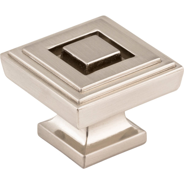 1-1/4" Overall Length Satin Nickel Square Delmar Cabinet Knob