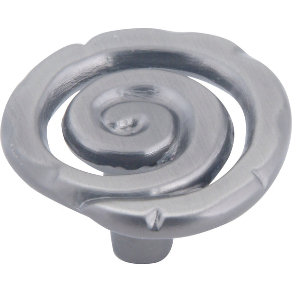 Scroll Knob 1 1/2 Inch Pewter