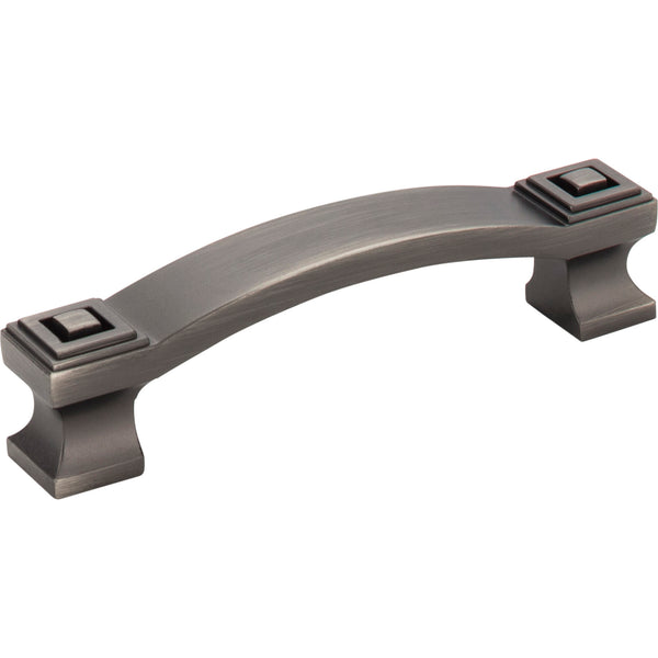 96 mm Center-to-Center Brushed Pewter Square Delmar Cabinet Pull