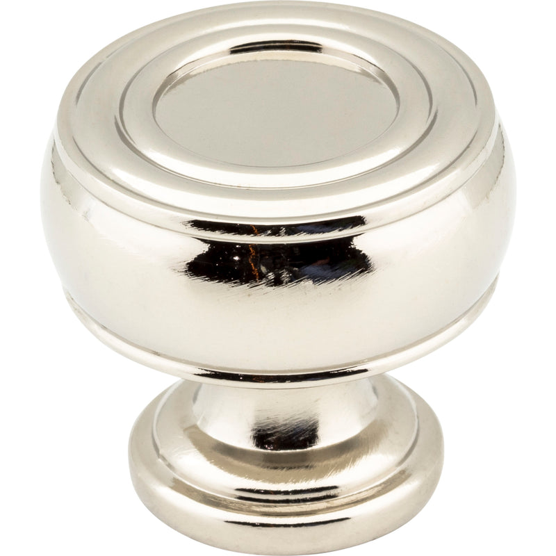 1-3/16" Diameter Polished Nickel Barrel Bremen 2 Cabinet Knob