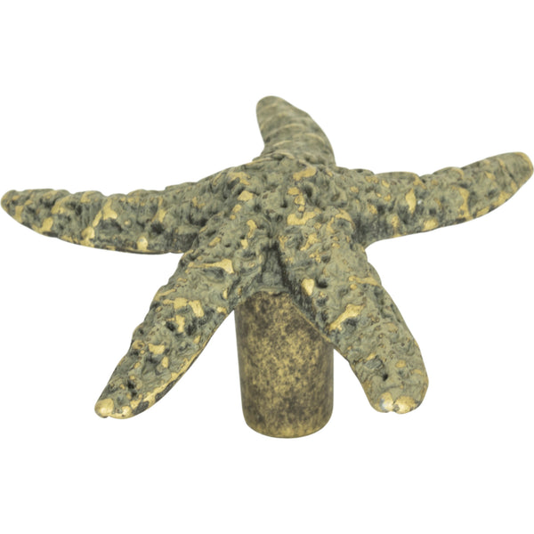 Starfish Knob 2 Inch Verdigris