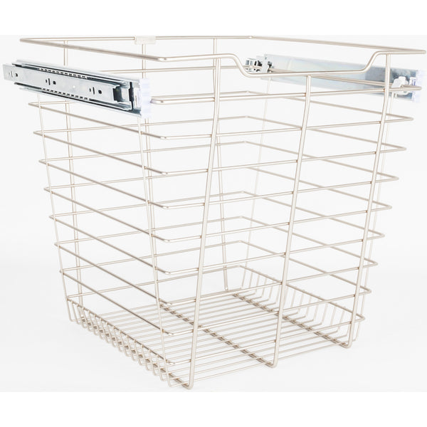 Satin Nickel Closet Pullout Basket with Slides 14"D x 17"W x 17"H