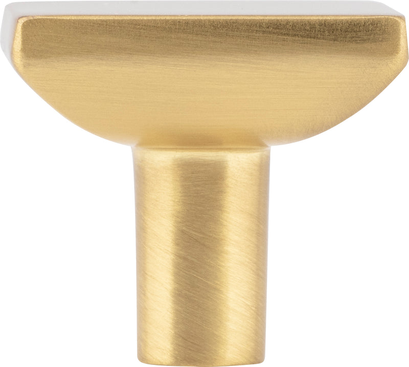 1-1/4" Overall Length Brushed Gold Walker 1 Square Knob