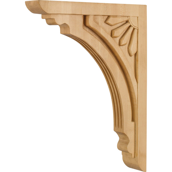 2" W x 10-11/16" D x 14" H Cherry Art Deco Corbel