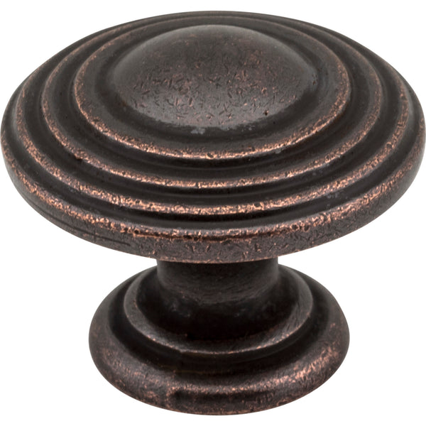 1-1/4" Diameter Distressed Oil Rubbed Bronze Stacked Bremen 2 Cabinet Knob
