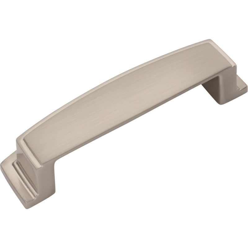 96 mm Center Satin Nickel Square-to-Center Square Renzo Cabinet Cup Pull