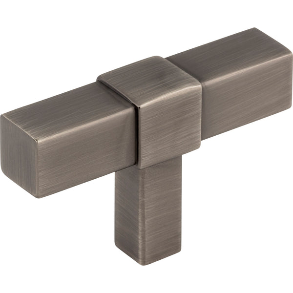 2" Brushed Pewter Zane Cabinet "T" Knob