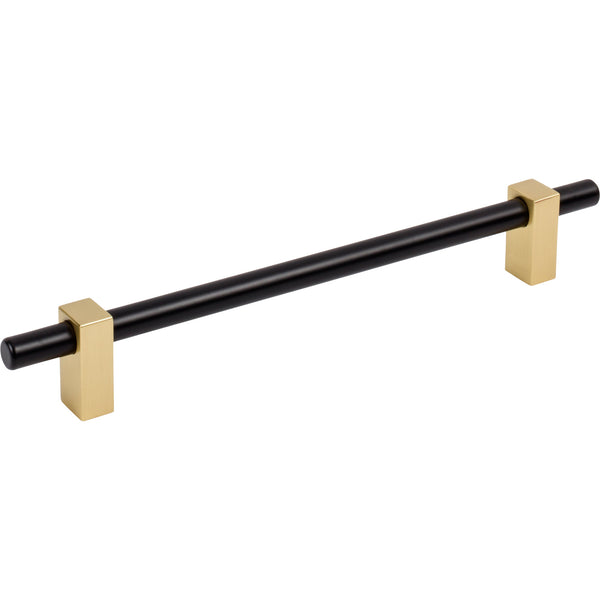 192 mm Center-to-Center Matte Black with Brushed Gold Larkin Cabinet Bar Pull