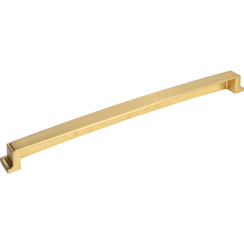 305 mm Center Brushed Gold Square-to-Center Square Renzo Cabinet Cup Pull