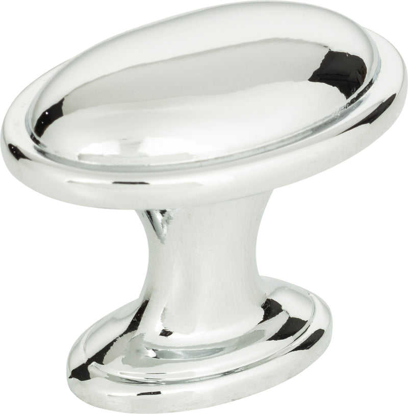 Austen Oval Knob 1 5/16 Inch Polished Chrome