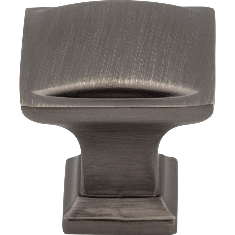 1-1/4" Overall Length Brushed Pewter Square Annadale Cabinet Knob